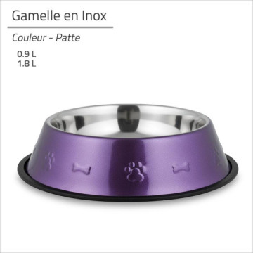 GAMELLE INOX PATTE COULEUR...